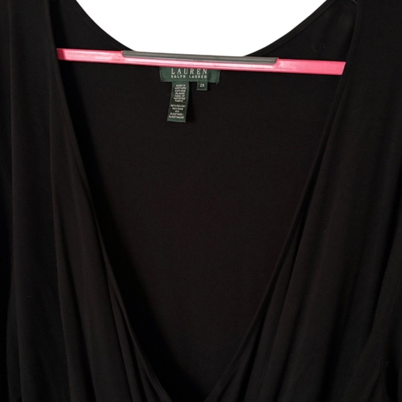 Ralph Lauren Soft Crossover Black Drape Style Top - 2X - Picture 2 of 7